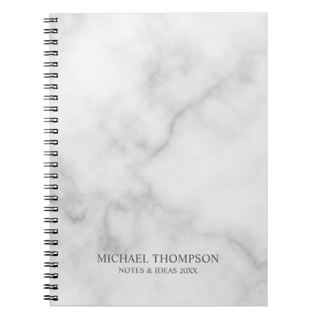 Professional White Marble Notebook (Front)