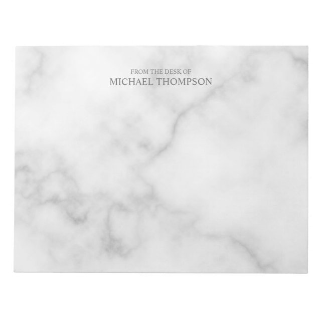 Professional White Marble Notepad (Front)