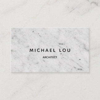 Professional White Marnle Modern Minimal Business Card