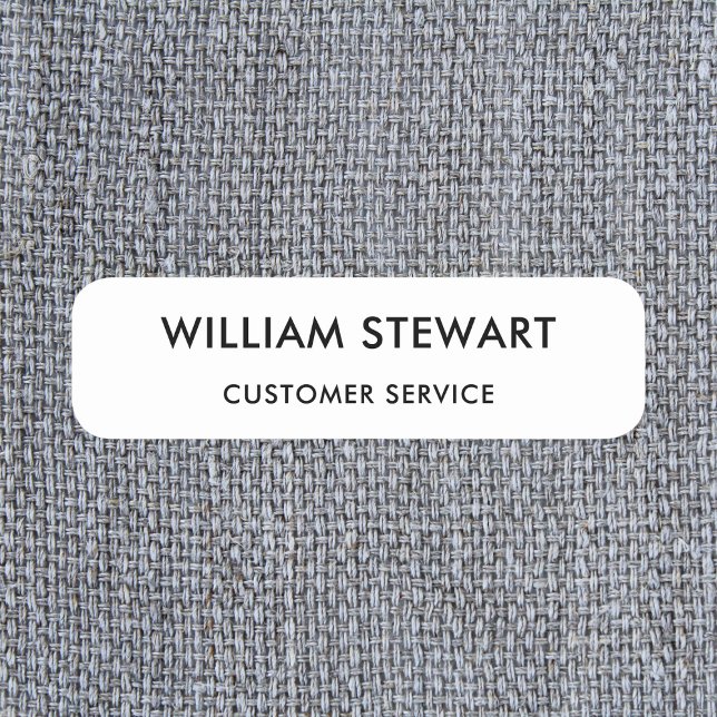 Professional White Minimal Employee Staff Name Tag (Creator Uploaded)