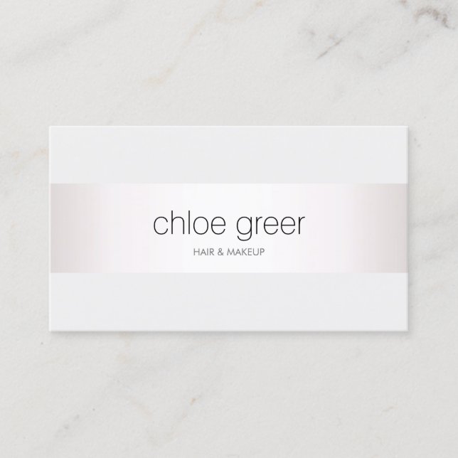 Professional White Modern Silver Light Grey  Business Card (Front)