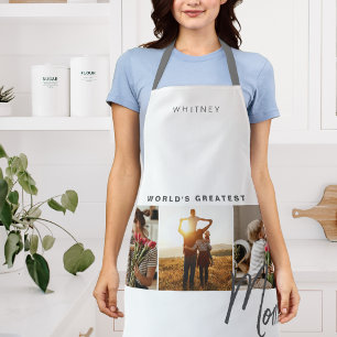 Professional White Photo Kitchen Apron