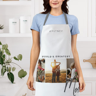 Professional White Photo Kitchen Apron