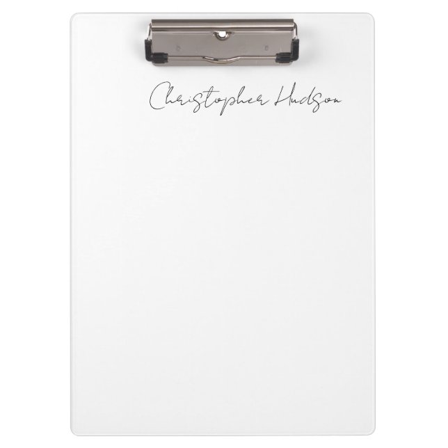 Professional White Plain Creative Chic Calligraphy Clipboard (Front)