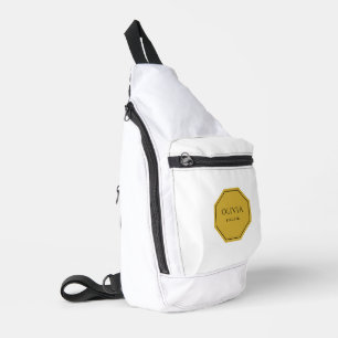 Professional White Sling Bag with Custom Text