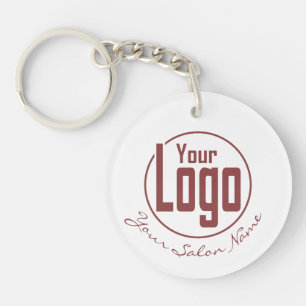 Professional White & Topaz Logo QR Code Key Ring