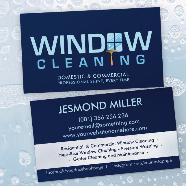Professional Window Cleaning Services Business Card (Creator Uploaded)