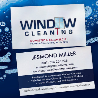 Professional Window Cleaning Services Business Card