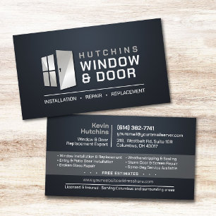Professional Window & Door Installation Repair Business Card