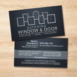 Professional Window & Door Installation Repair Business Card