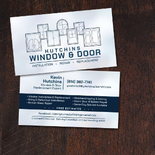 Professional Window & Door Installation Repair Business Card