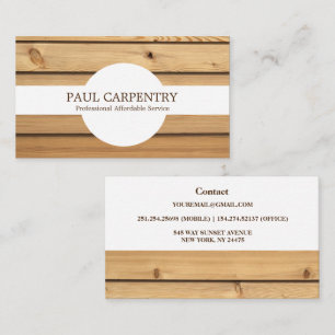 Professional Wood Carpenter Business Card
