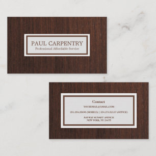 Professional Wood Carpenter Business Card
