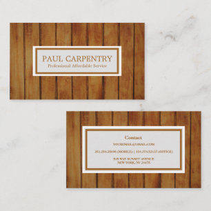 Professional Wood Carpenter Business Card