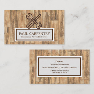 Professional Wood Carpenter Business Card