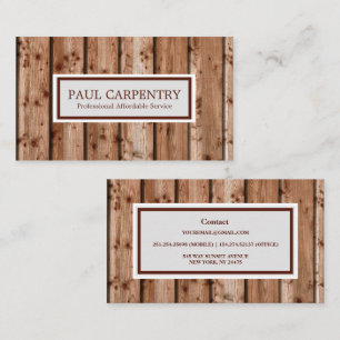 Professional Wood Carpenter Business Card