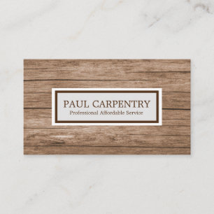 Professional Wood Carpenter Business Card