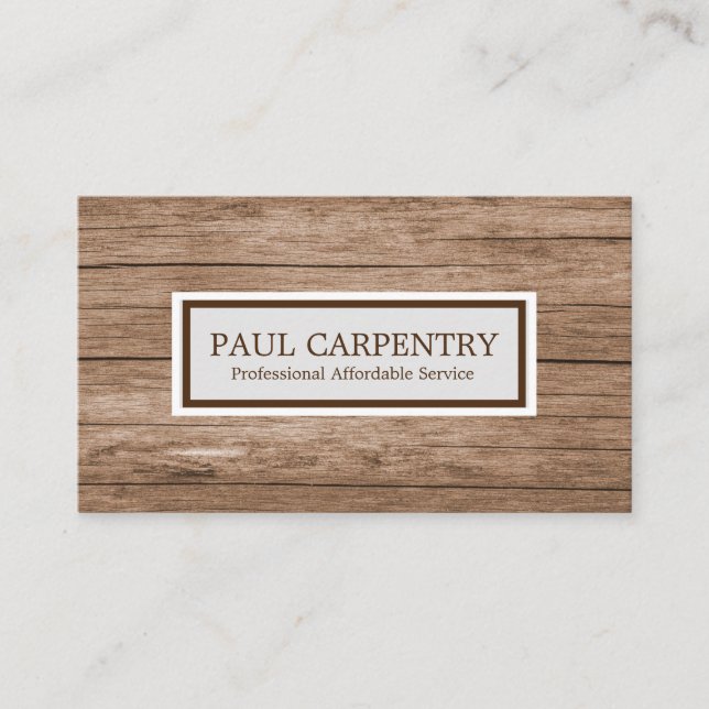 Professional Wood Carpenter Business Card (Front)