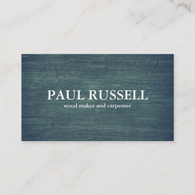 Professional Wood Grain Rustic Carpenter Carpentry Business Card (Front)