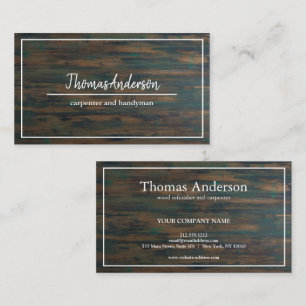 Professional Wood Grain Rustic Carpentry Business Card