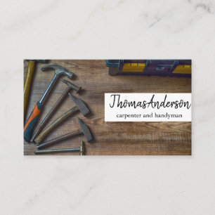 Professional Wood Grain Rustic Carpentry Business Card