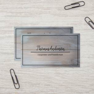 Professional Wood Grain Rustic Carpentry Business Card