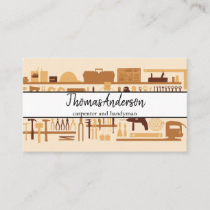 Professional Wood Grain Rustic Carpentry Business Card