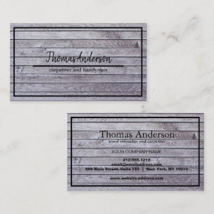 Professional Wood Grain Rustic Carpentry Business Card