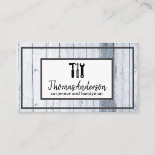 Professional Wood Grain Rustic Carpentry Business Card