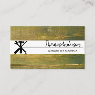 Professional Wood Grain Rustic Carpentry Business Card