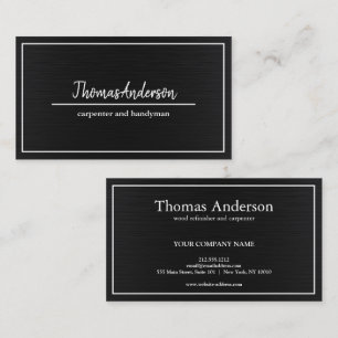 Professional Wood Grain Rustic Carpentry Business Card