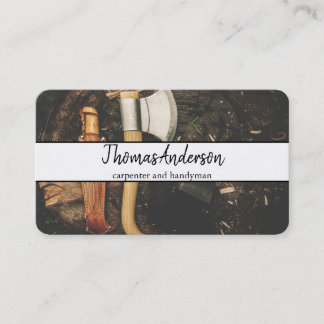 Professional Wood Grain Rustic Carpentry Business Card
