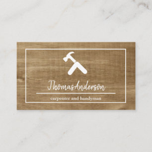 Professional Wood Grain Rustic Carpentry Business Card