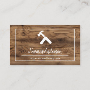 Professional Wood Grain Rustic Carpentry Business Card