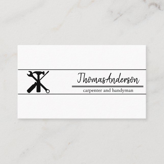 Professional Wood Grain Rustic Carpentry Business Card (Front)