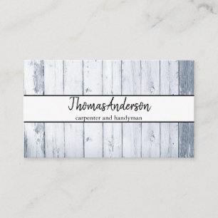 Professional Wood Grain Rustic Carpentry Business Card