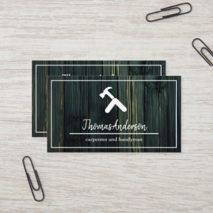 Professional Wood Grain Rustic Carpentry Business Card
