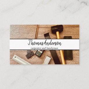 Professional Wood Grain Rustic Carpentry Business Card