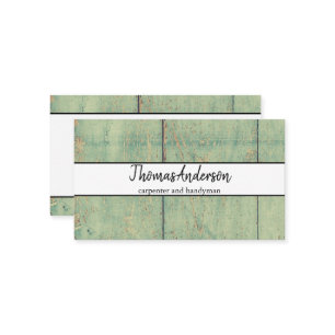 Professional Wood Grain Rustic Carpentry Business Card