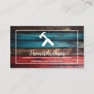 Professional Wood Grain Rustic Carpentry Business Card