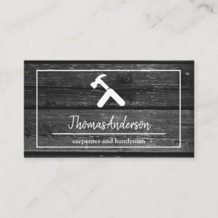 Professional Wood Grain Rustic Carpentry Business Card