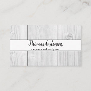 Professional Wood Grain Rustic Carpentry Business Card
