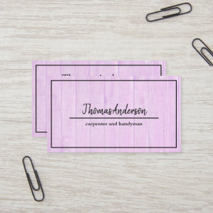 Professional Wood Grain Rustic Carpentry Business Card