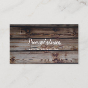 Professional Wood Grain Rustic Carpentry Business Card