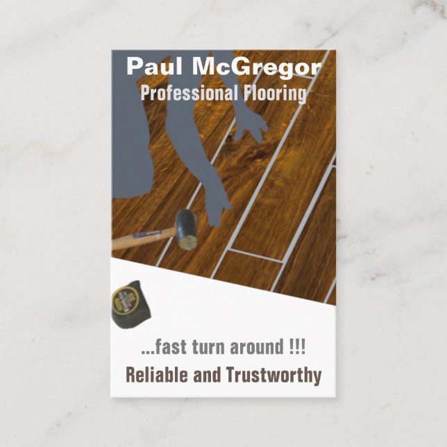 Professional Wood Laminated Flooring Business Card (Front)