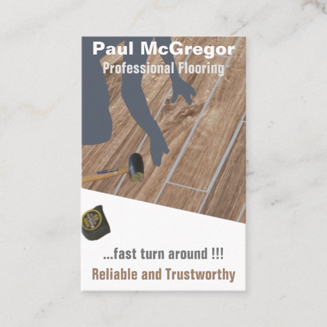 Professional Wood Laminated Flooring Business Card (Front)