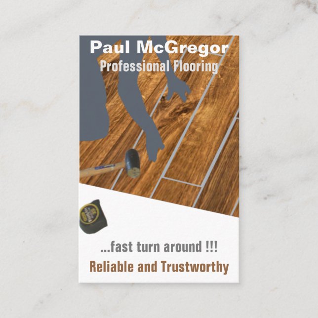 Professional Wood Laminated Flooring Business Card (Front)