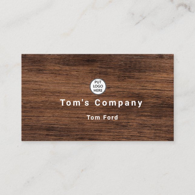 Professional wood Logo Design Business Card (Front)