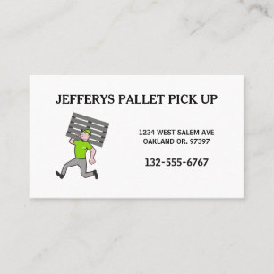 Professional Wood Pallet Cartoon Guy Business Card