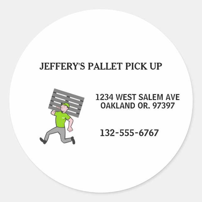 Professional Wood Pallet Cartoon Guy Classic Round Sticker (Front)
